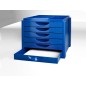 Fichero cajones de sobremesa q-connect bandeja organizadora superior 6 cajones color azul opaco Fichero cajones de sobremesa q-connect bandeja organizadora superior 6 cajones color azul opaco