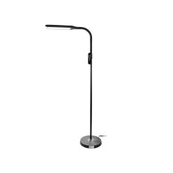 Lampara de suelo q-connect led 15w 850 lm 3 niveles color brillo regulable cuello flexible control remoto negro