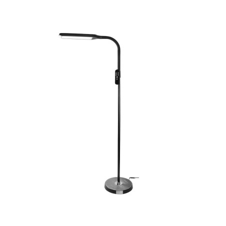 Lampara de suelo q-connect led 15w 850 lm 3 niveles color brillo regulable cuello flexible control remoto negro