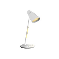 Lampara de escritorio q-connect led 6w 360 lm tactil 3 niveles color luz nocturna cabeza orientable blanco