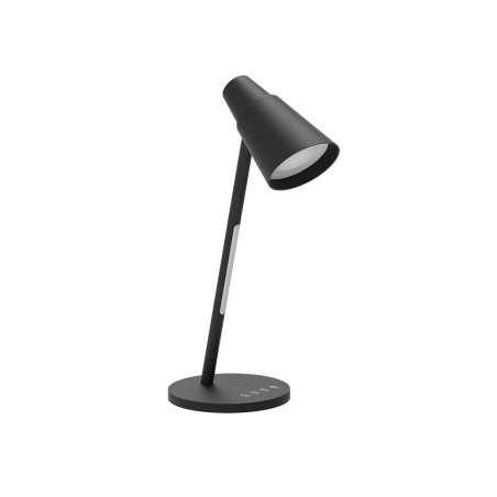 Lampara de escritorio q-connect led 6w 360 lm tactil 3 niveles color luz nocturna cabeza orientable negro
