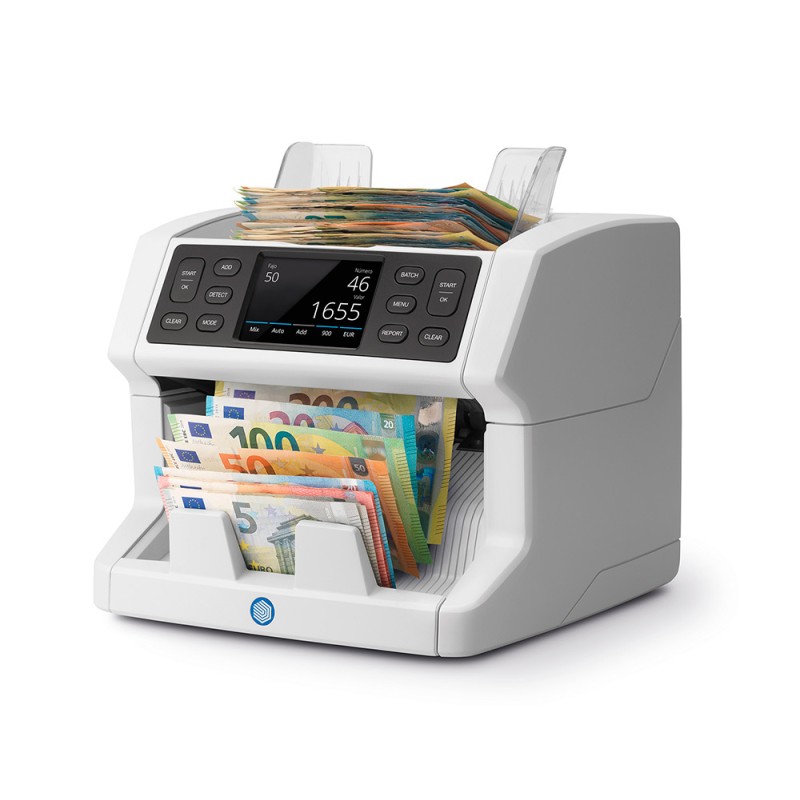 Contador de billetes safescan 2865-s display 3,5" funcion añadir y crear fajos conteo 1200 billetes/minuto