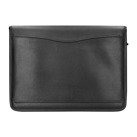Carpeta portafolios q-connect cremallera con bolsa para movil y tarjetero color negro 260x355 mm