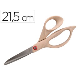 Tijera oficina liderpapel acero inoxidable mango eco material 8" 21,5 cm en blister