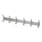 Perchero liderpapel pared metalico 6 colgadores color plata mate 430x88x55 mm