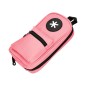 Estuche portatodo antartik forma de mochila con bolsillo y 4 departamentos color coral 230x50x120 mm
