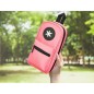 Estuche portatodo antartik forma de mochila con bolsillo y 4 departamentos color coral 230x50x120 mm