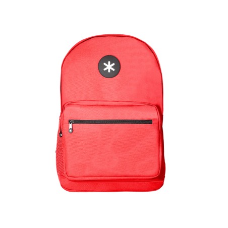 Mochila antartik con asa y bolsillo frontal con cremallera color rojo 320x140x430 mm