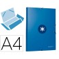 Carpeta antartik gomas tres solapas carton forrado a4 color azul marino