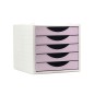 Fichero cajones de sobremesa archivo 2000 5 cajones color rosa pastel 270x340x260 mm