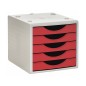 Fichero cajones de sobremesa archivo 2000 5 cajones color rojo opaco 270x340x260 mm
