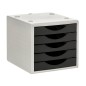 Fichero cajones de sobremesa archivo 2000 5 cajones color negro opaco 270x340x260 mm