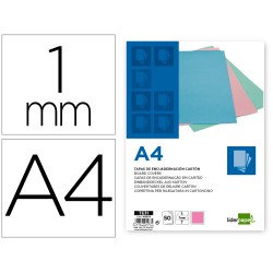 Tapa encuadernacion liderpapel carton a4 1 mm rosa paquete de 50 unidades