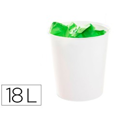 Papelera plastico archivo 2000 ecogreen 100% reciclada 18 litros color blanco pastel 290x310 mm