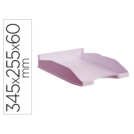 Bandeja sobremesa archivo 2000 antimicrobiana plastico apilable 3 posiciones din a4 y folio rosa 345x255x60 mm