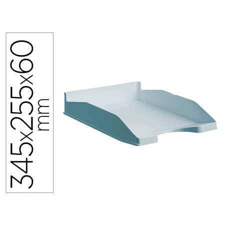 Bandeja sobremesa archivo 2000 antimicrobiana plastico apilable 3 posiciones din a4 y folio azul 345x255x60 mm