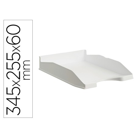 Bandeja sobremesa archivo 2000 antimicrobiana plastico apilable 3 posiciones din a4 y folio blanco 345x255x60 mm