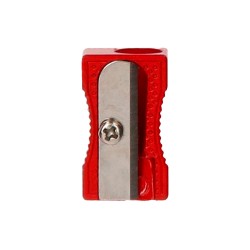 Sacapuntas liderpapel metalico cuña 1 uso color rojo