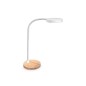 Lampara de escritorio cep led 5,46w 300lm brillo regulable cabeza orientable blanco y madera
