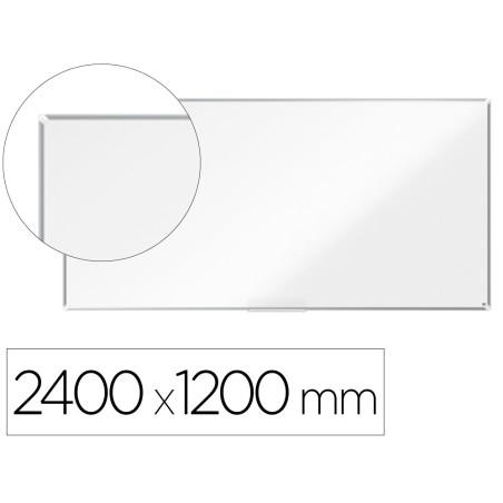 Pizarra blanca nobo premium plus acero lacado magnetica 2400x1200 mm
