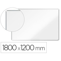 Pizarra blanca nobo premium plus acero lacado magnetica 180x120 cm