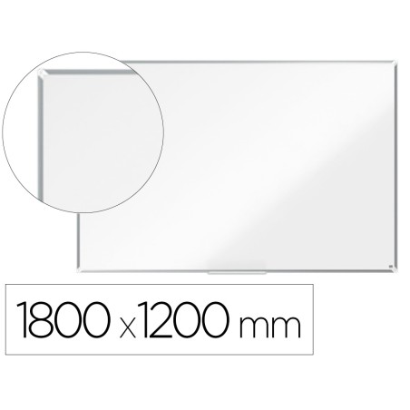 Pizarra blanca nobo premium plus acero lacado magnetica 180x120 cm