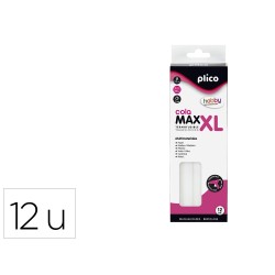 Barra termofusible plico cola max xl baja temperatura 11,5 mm de diametro x 200 mm de alto blister de 12 unidades