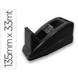 Portarrollo sobremesa q-connect plastico para cinta de 33 m color negro 135x58x60 mm