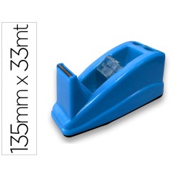 Portarrollo sobremesa q-connect plastico para cinta de 33 m color azul 135x58x60 mm