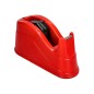 Portarrollo sobremesa q-connect plastico para cintas de 66 m color rojo 220x100x70 mm