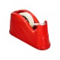 Portarrollo sobremesa q-connect plastico para cintas de 66 m color rojo 220x100x70 mm