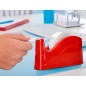 Portarrollo sobremesa q-connect plastico para cintas de 66 m color rojo 220x100x70 mm