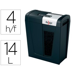 Destructora de documentos rexel secure mc4 capacidad 4 hojas micro corte destruye grapas y clips