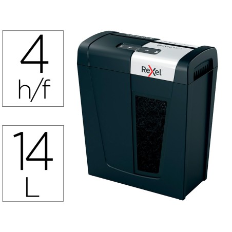 Destructora de documentos rexel secure mc4 capacidad 4 hojas micro corte destruye grapas y clips