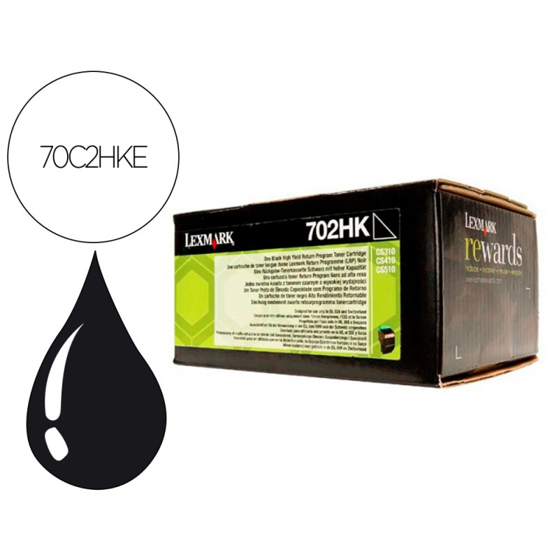 Toner laser lexmark 702hke negro 4000 paginas