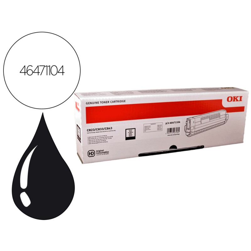 Toner oki laser 46471104 negro 7000 paginas Toner oki laser 46471104 negro 7000 paginas