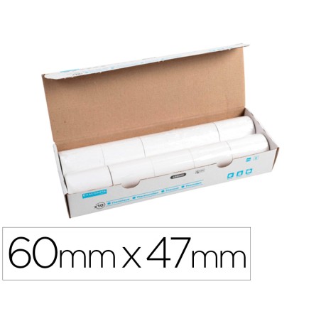 10 Unidades - Rollo sumadora exacompta termico 60 mm x 47 mm 55 g/m2