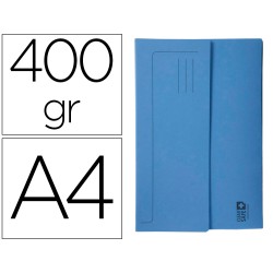 Subcarpeta cartulina exacompta clean safe pocket horizontal din a4 con 2 solapas azul 400 g paquete de 5 unidades