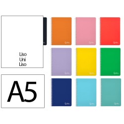 Cuaderno espiral liderpapel a5 witty tapa dura 80h 90gr liso sin margen colores surtidos