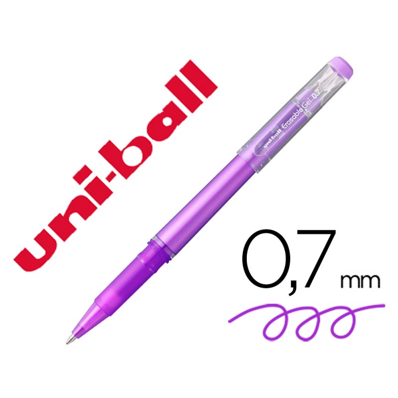 12 Unidades - Rotulador uni-ball roller uf-222 tinta gel borrable 0,7 mm violeta