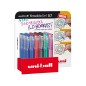 Rotulador uni-ball roller uf-222 tinta gel borrable 0,7 mm expositor de 36 unidades colores surtidos