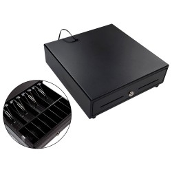 Cajon portamonedas 8 monederos 4 billeteros apertura electrica negro 330x335x105 mm
