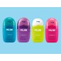 Sacapuntas milan capsule plastico 1 uso con goma + 2 recambios de goma en blister