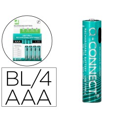 Pila q-connect aaa recargable por usb-c blister de 4 unidades