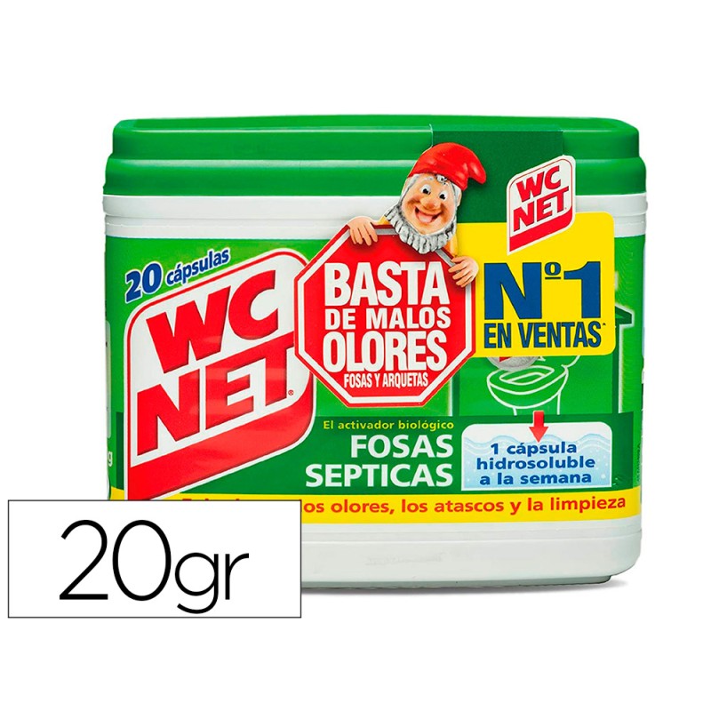 Elimina olores wc net fosas septicas capsula de 18 g caja de 20 unidades