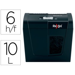 Destructora de documentos rexel secure x6 eu capacidad 6 hojas grapas clips tarjetas y cd