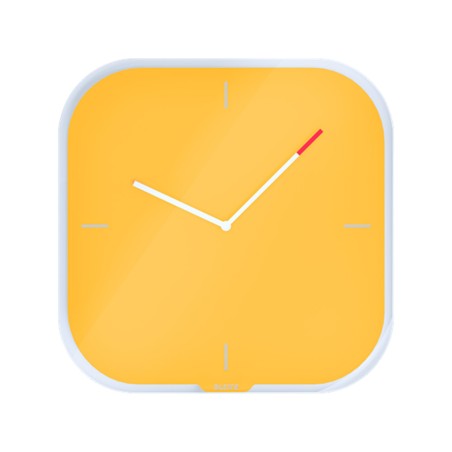 Reloj leitz cosy de pared silencioso cristal 30x30 cm amarillo