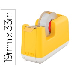 Portarrollo sobremesa leitz cosy plastico para cintas 33 m color amarillo