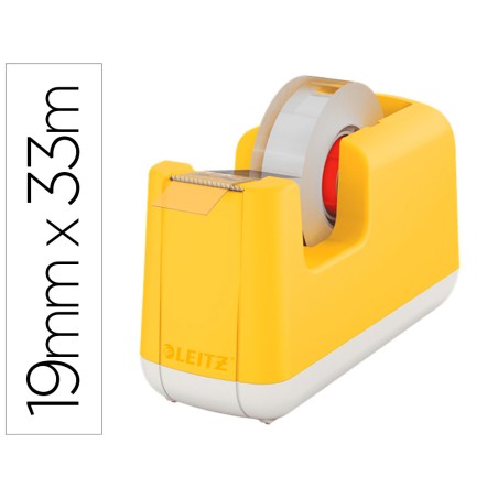 Portarrollo sobremesa leitz cosy plastico para cintas 33 m color amarillo