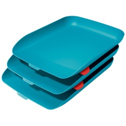 Bandeja sobremesa plastico leitz cosy set de 3 unidades azul 274x120x456 mm